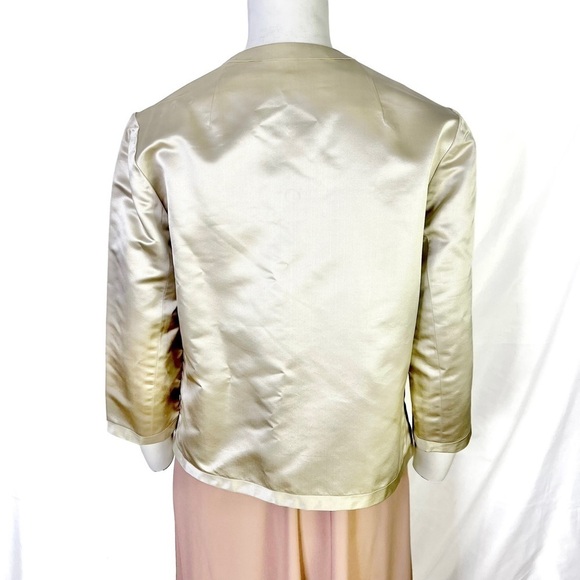VINTAGE DYNASTY BRITISH CROWN COLONY SILK BLAZER 60s RARE REVERSIBLE IVORY 10 - Picture 7 of 11